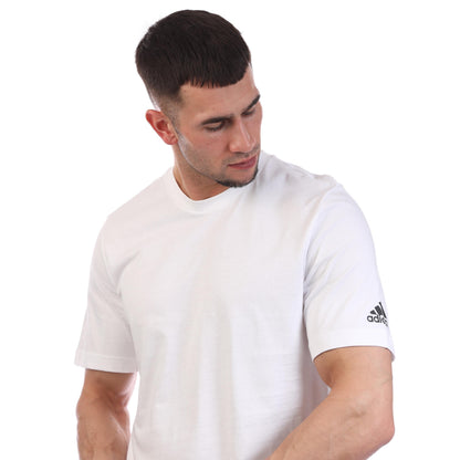 White - Side - Adidas Mens Bos Blank T-Shirt