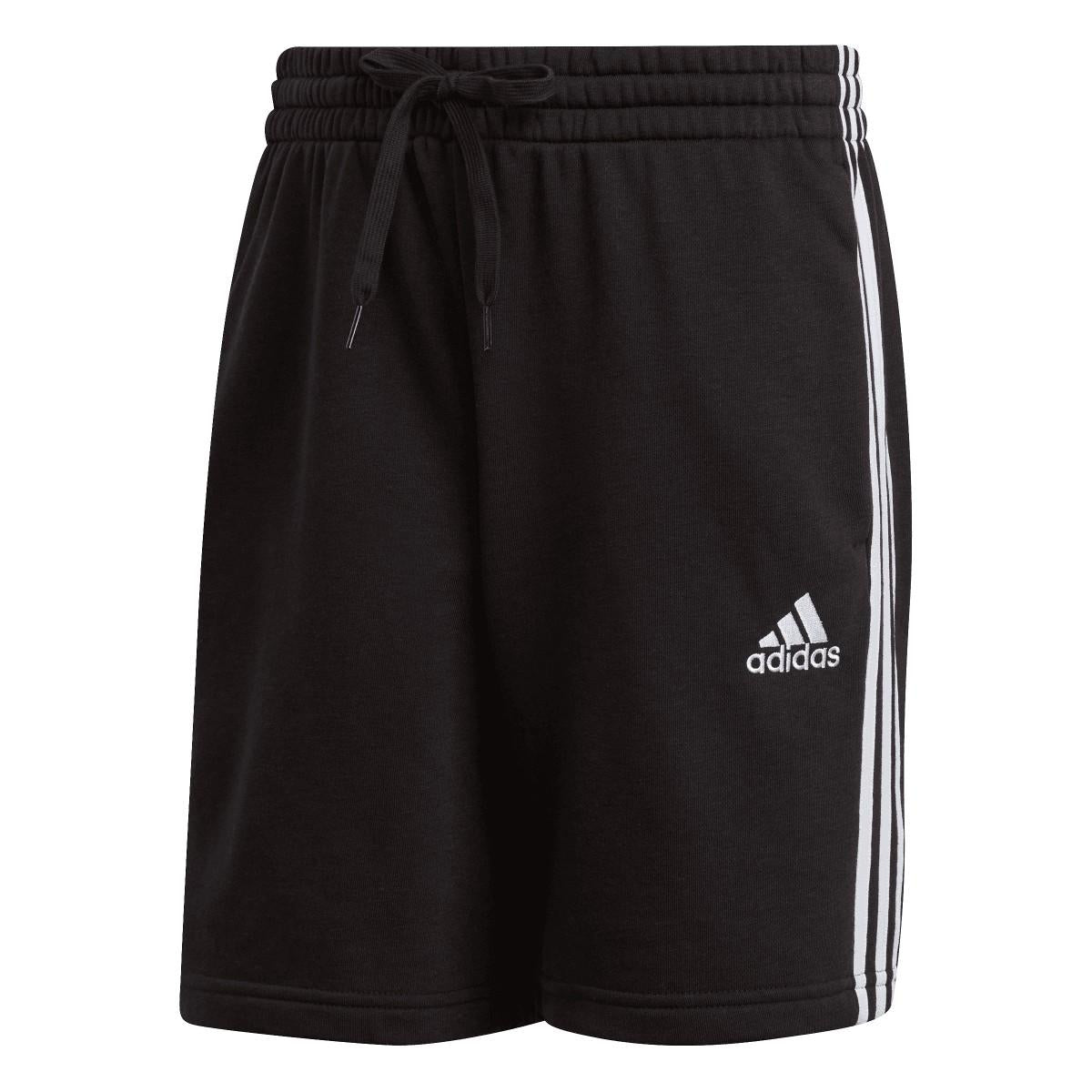 Black - Front - Adidas Mens Essentials French Terry 3 Stripes Shorts