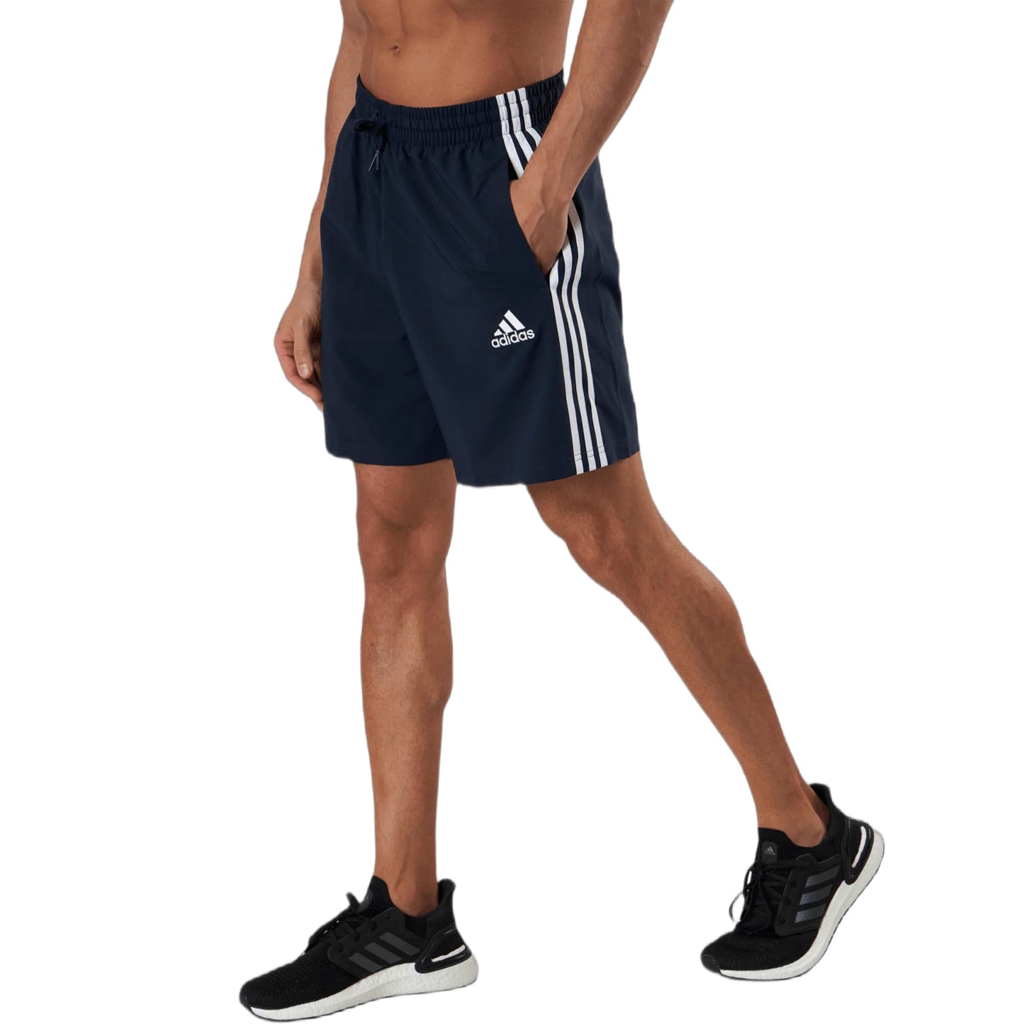 Inkwell - Side - Adidas Mens Essentials Chelsea Aeroready 3 Stripes Shorts