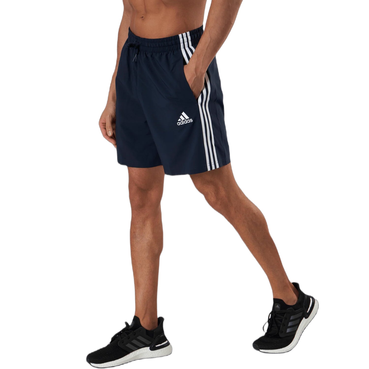 Inkwell - Side - Adidas Mens Essentials Chelsea Aeroready 3 Stripes Shorts