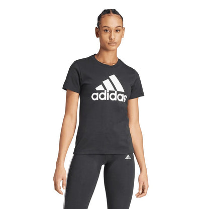 Black - Side - Adidas Womens-Ladies Essentials Logo T-Shirt