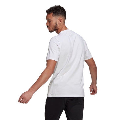 White - Back - Adidas Mens Essentials Big Logo T-Shirt