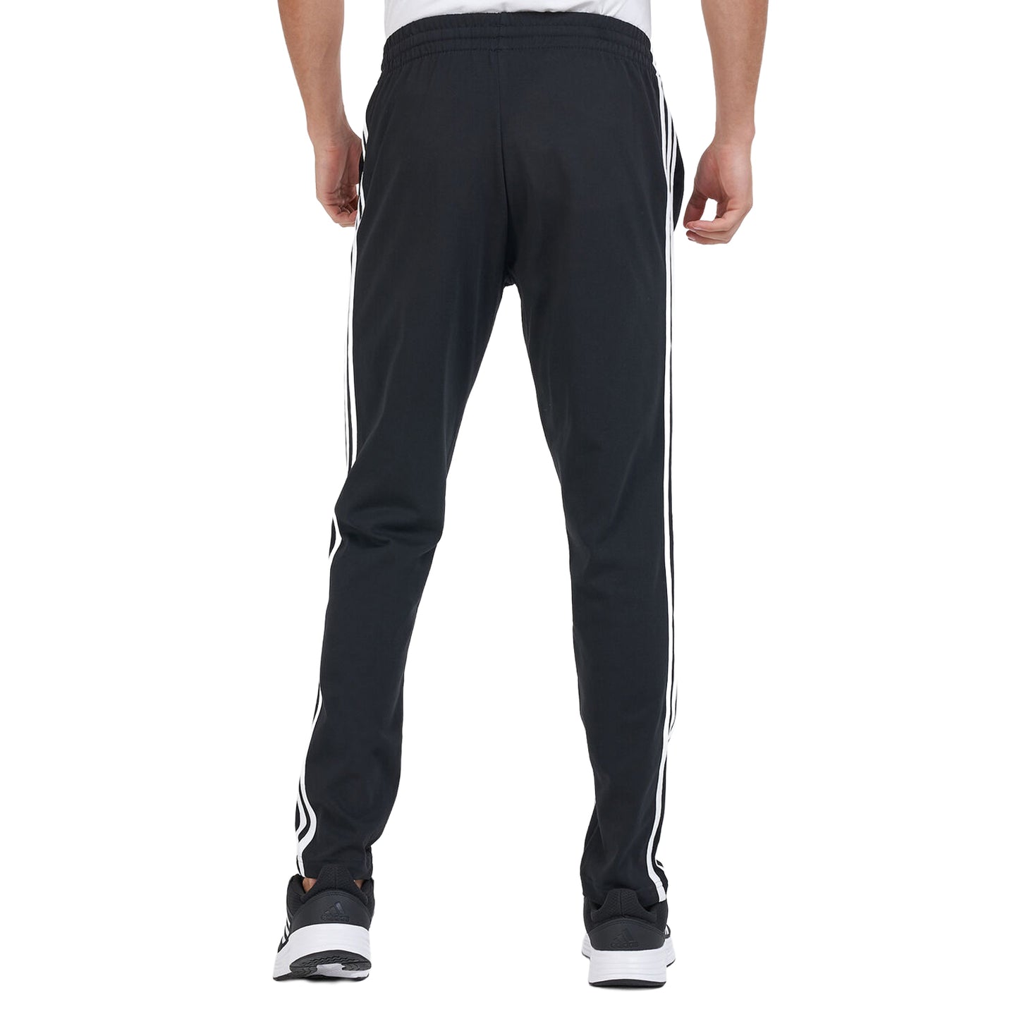 Black - Back - Adidas Mens Essentials Single Jersey 3 Stripes Jogging Bottoms