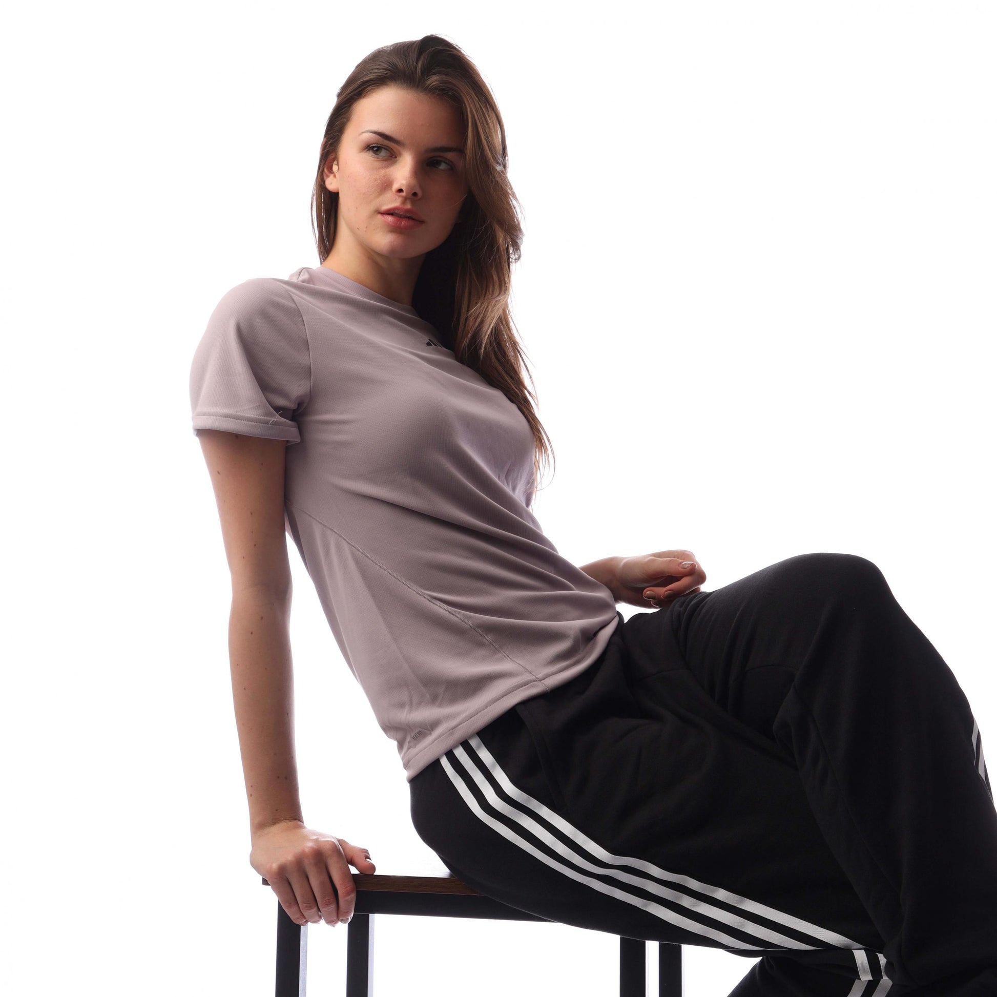 Purple - Lifestyle - Adidas Womens-Ladies Designed For Training HIIT T-Shirt