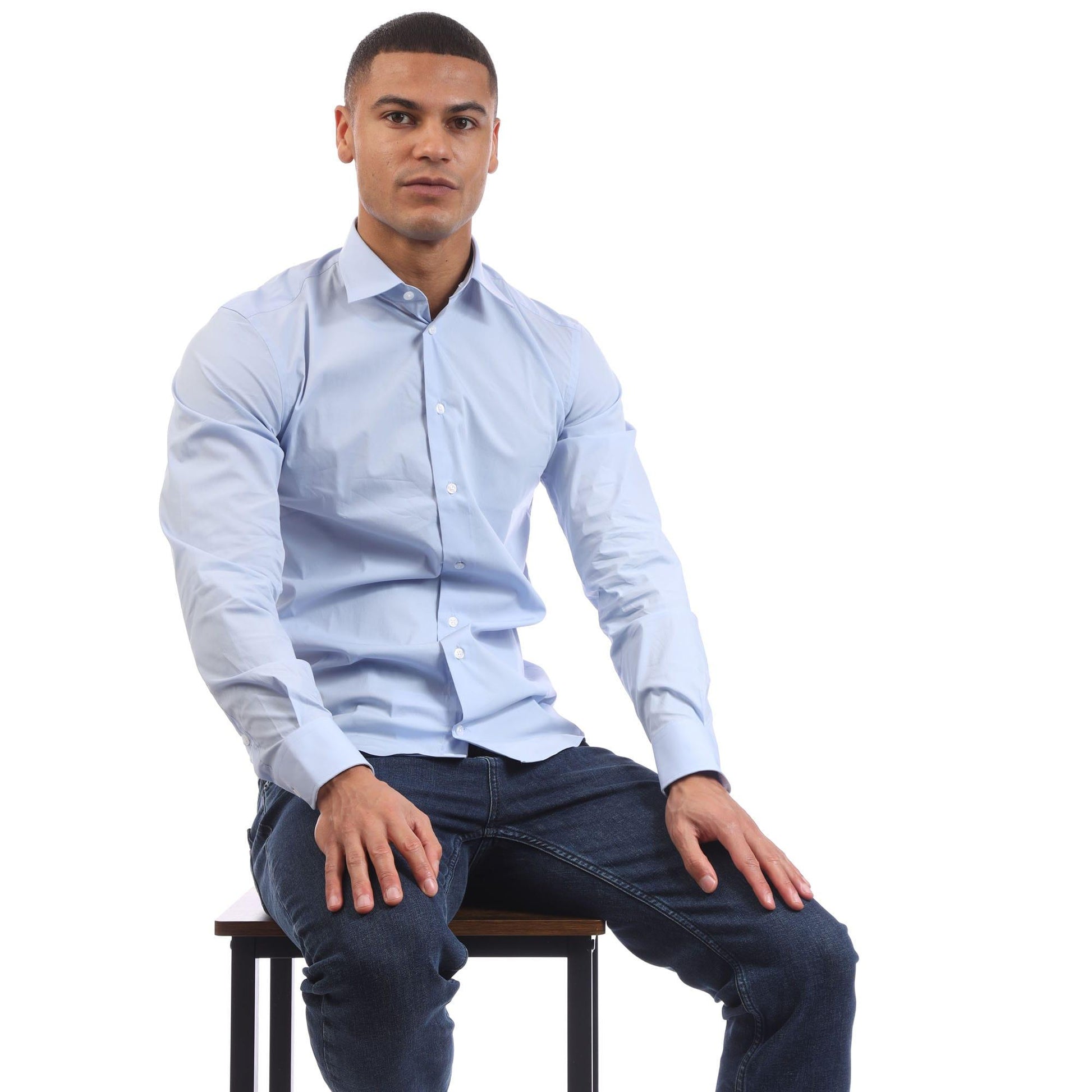 Blue - Back - Emporio Armani Mens Shirt