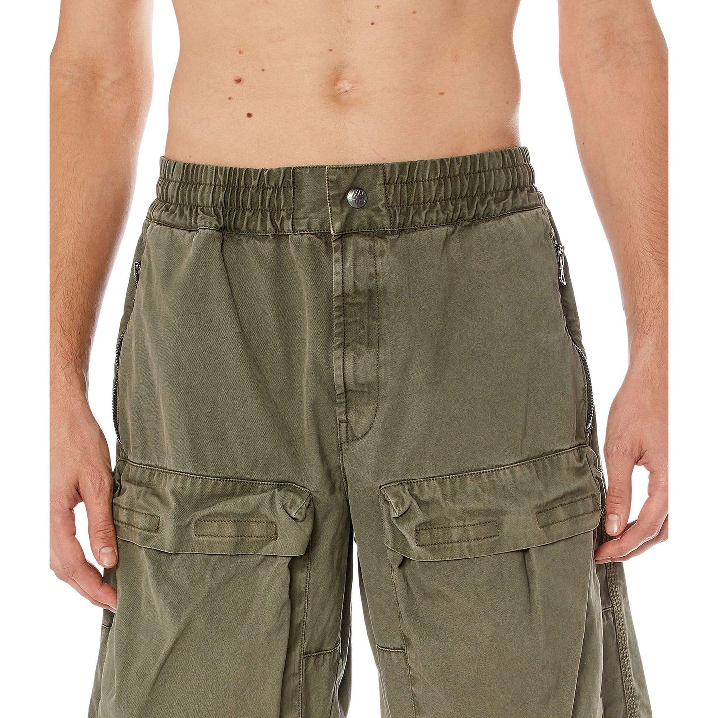 Green - Side - Diesel Mens P-Beek Shorts
