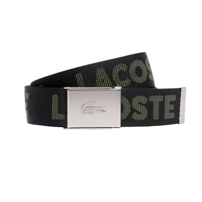 Black - Back - Lacoste Grain Leather Belt