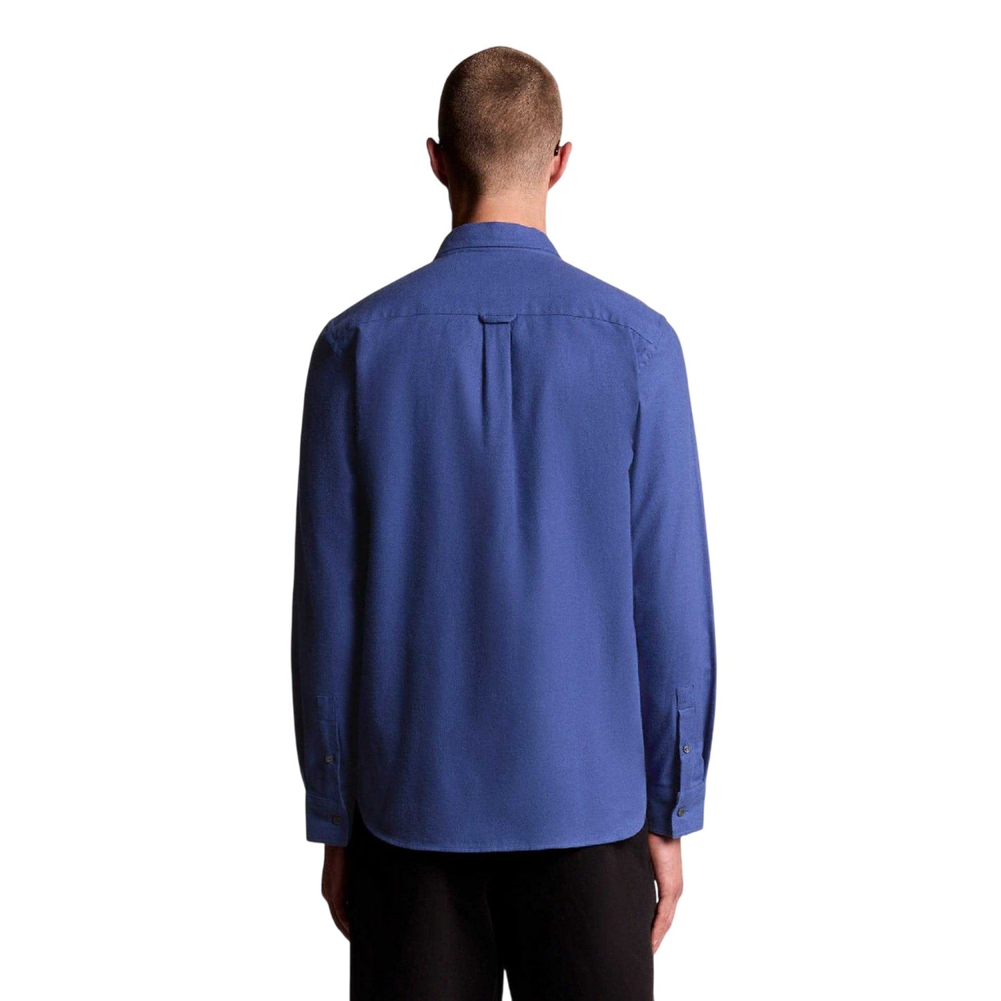 Blue - Back - Lyle & Scott Mens Plain Flannel Shirt