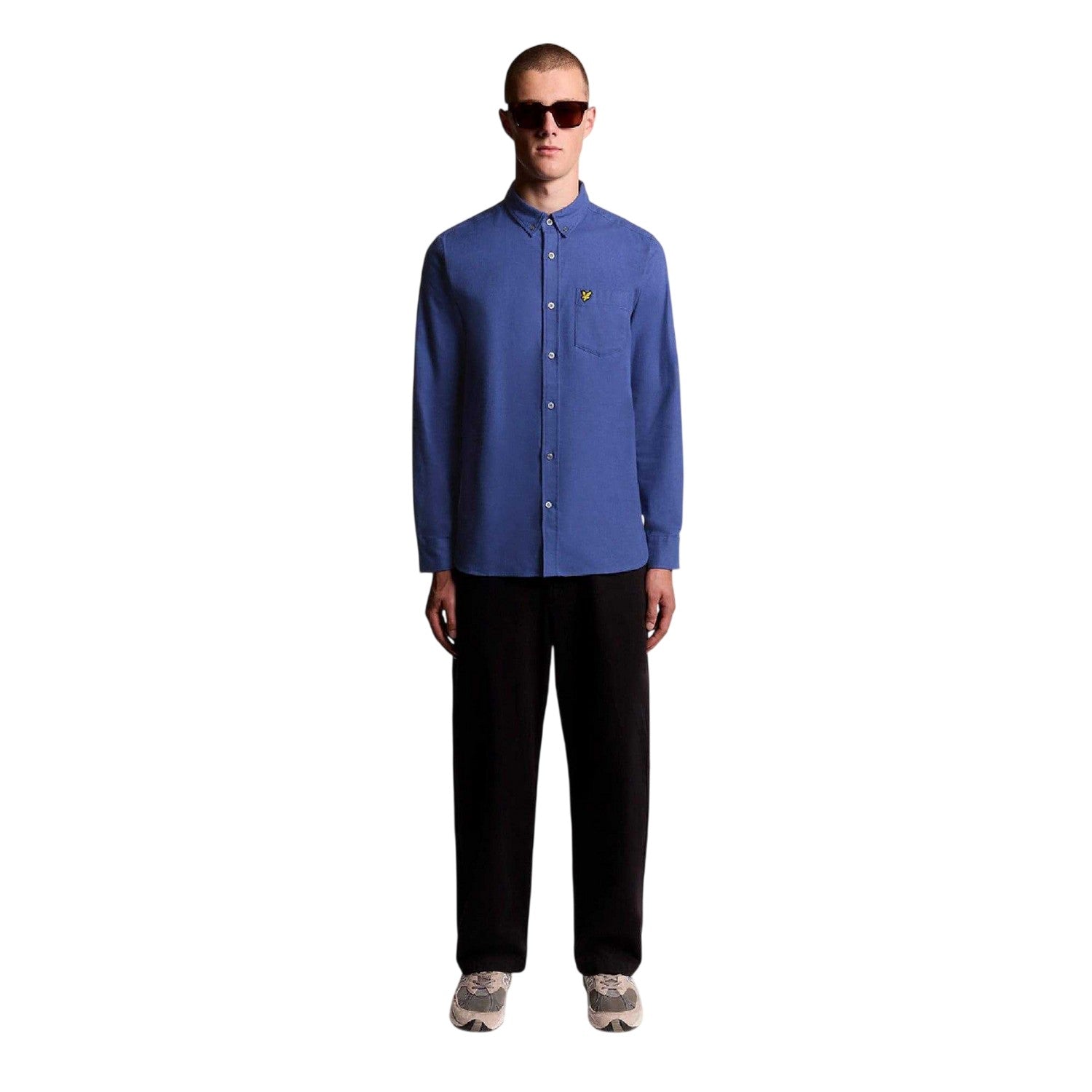 Blue - Lifestyle - Lyle & Scott Mens Plain Flannel Shirt