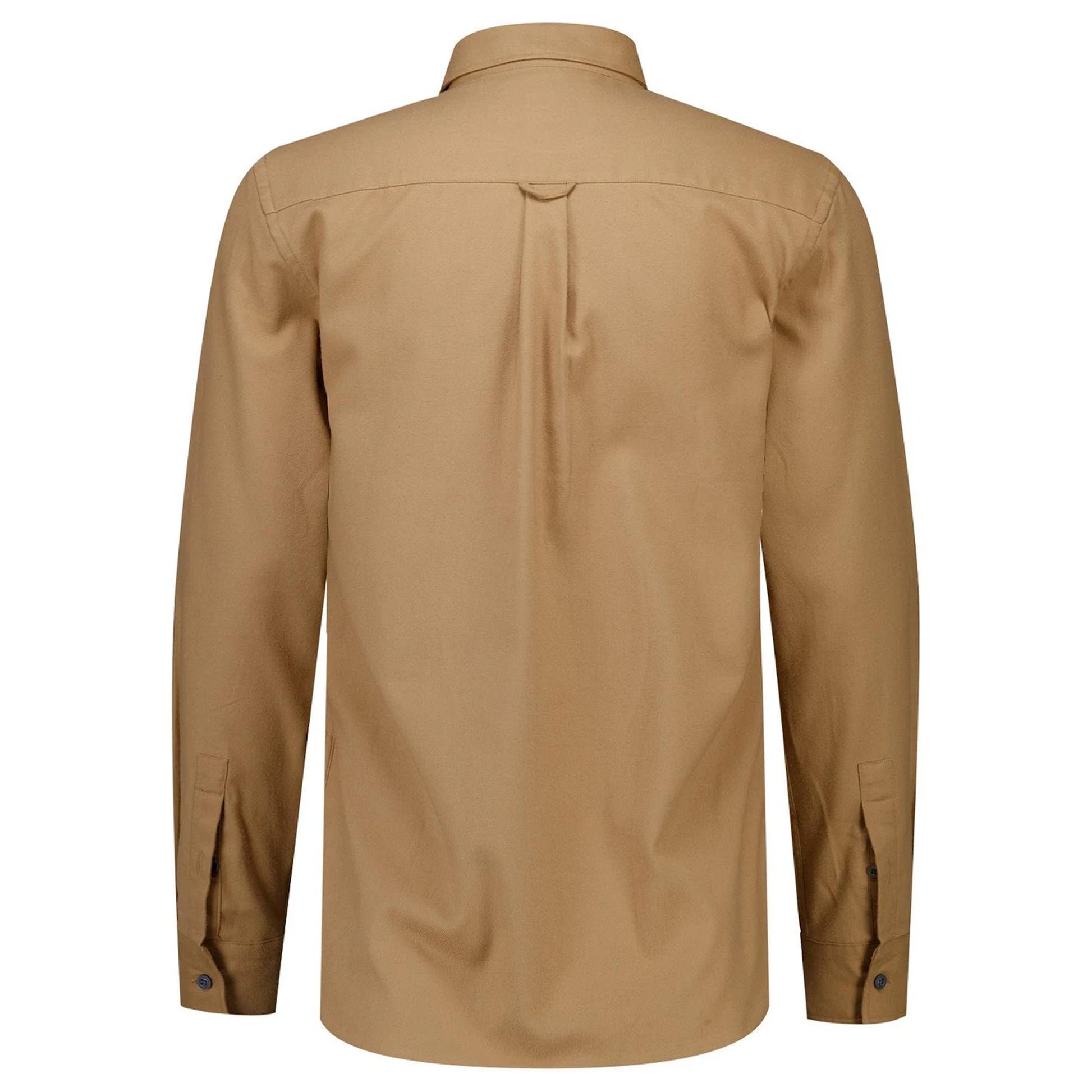 Brown - Back - Lyle & Scott Mens Plain Flannel Shirt