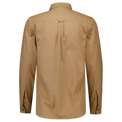Brown - Back - Lyle & Scott Mens Plain Flannel Shirt