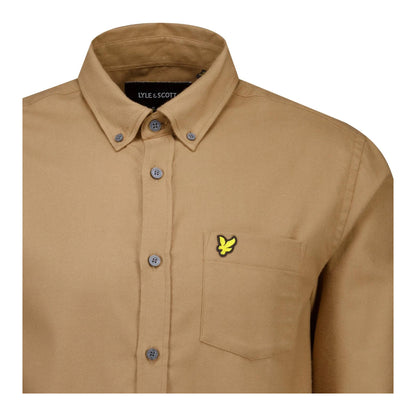 Brown - Lifestyle - Lyle & Scott Mens Plain Flannel Shirt