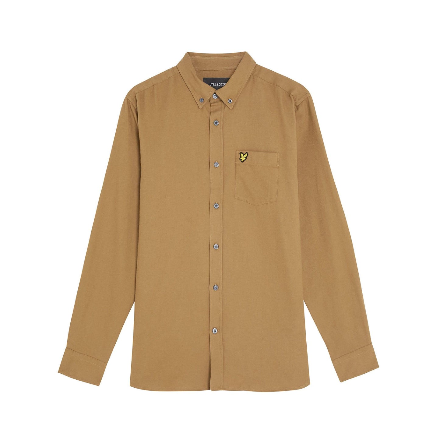 Brown - Front - Lyle & Scott Mens Plain Flannel Shirt
