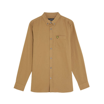 Brown - Front - Lyle & Scott Mens Plain Flannel Shirt