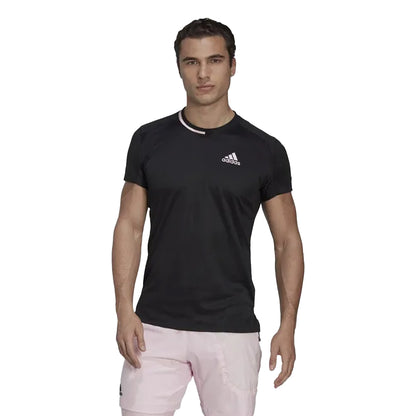 Black - Side - Adidas Mens U.S. Series Tennis T-Shirt