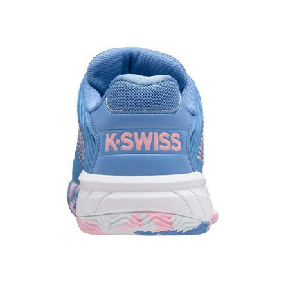 Blue-White - Back - K-Swiss Childrens-Kids Hypercourt Express 2 Faux Leather Tennis Trainers