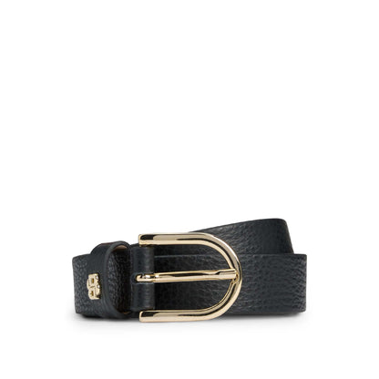 Black - Back - Boss Scarlet Monogram Cow Leather Belt
