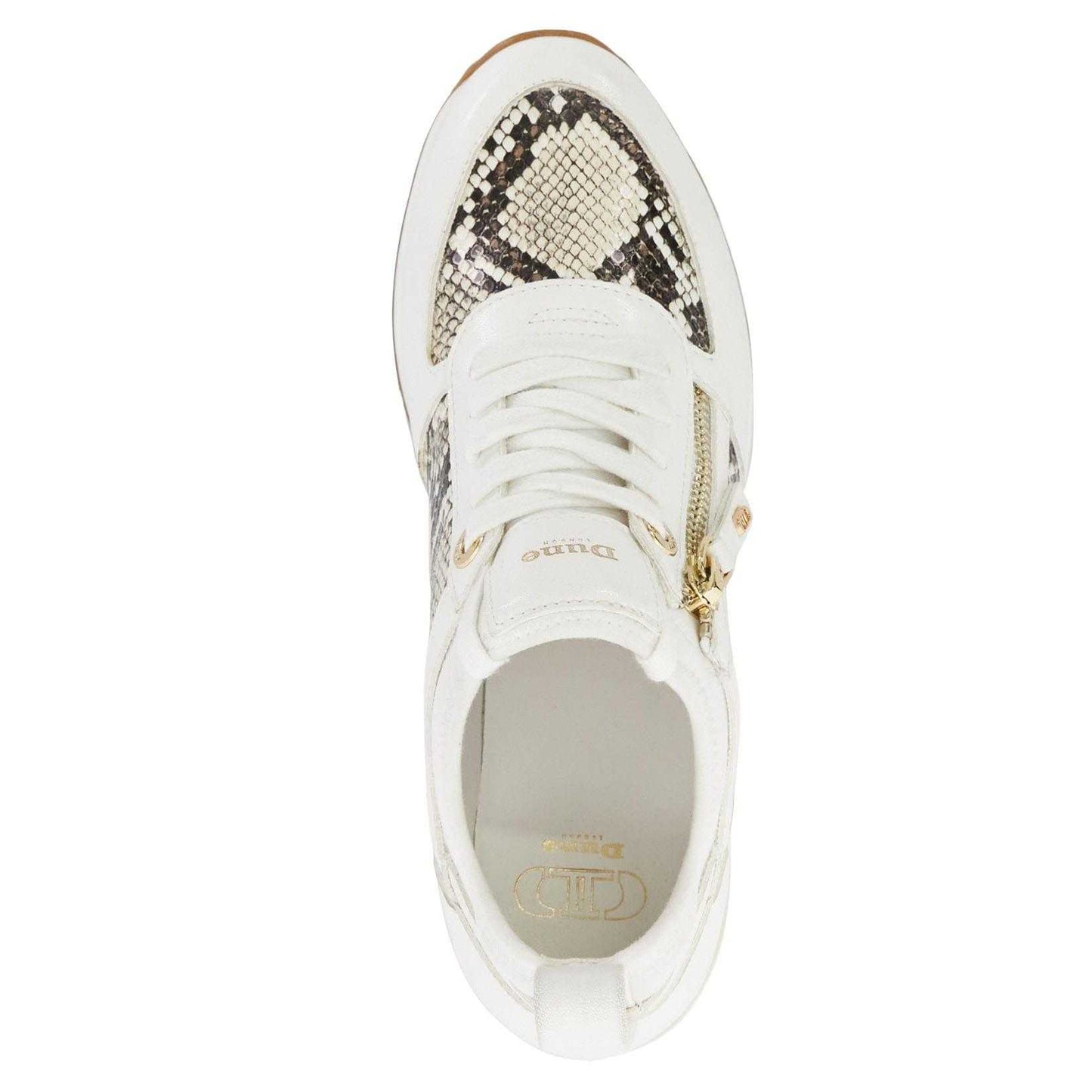 Natural - Lifestyle - Dune London Womens-Ladies Eilisia Snake Print Wedge Trainers