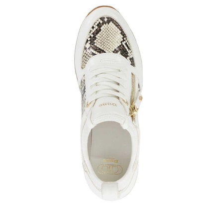 Natural - Lifestyle - Dune London Womens-Ladies Eilisia Snake Print Wedge Trainers