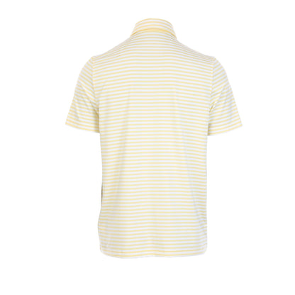 White-Yellow - Back - Lacoste Mens UV Protection Regular Golf Polo Shirt