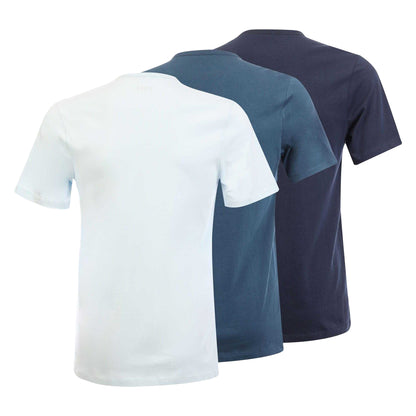 White-Navy-Blue - Back - Boss Mens Cotton T-Shirt