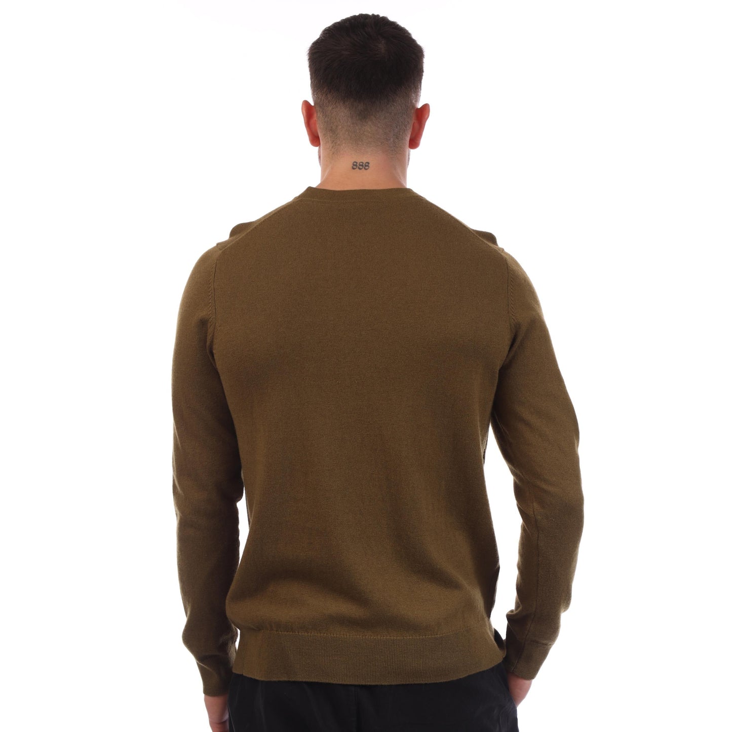 Green - Back - Lyle & Scott Mens Merino Wool Crew Neck Sweatshirt