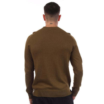 Green - Back - Lyle & Scott Mens Merino Wool Crew Neck Sweatshirt