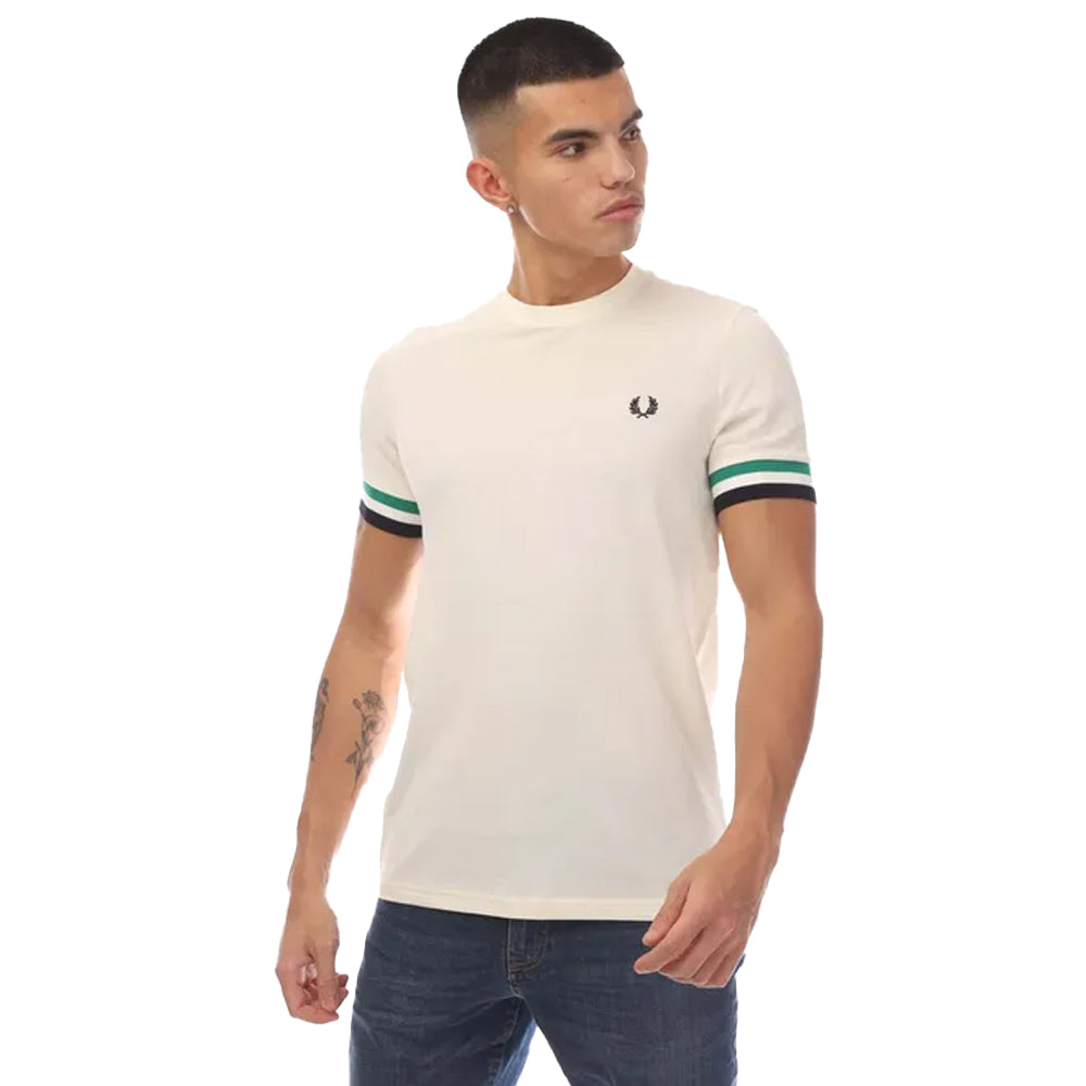 Ecru - Front - Fred Perry Mens Bold Pique Tipped T-Shirt