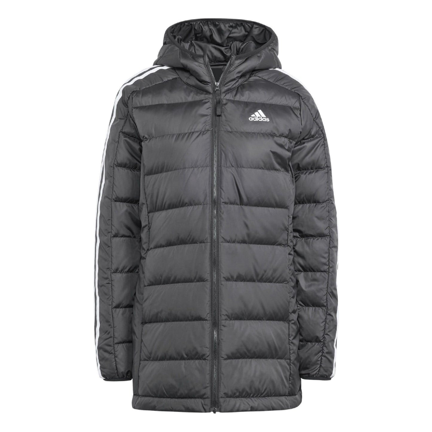 Black - Lifestyle - Adidas Womens-Ladies Essentials 3 Stripes Parka