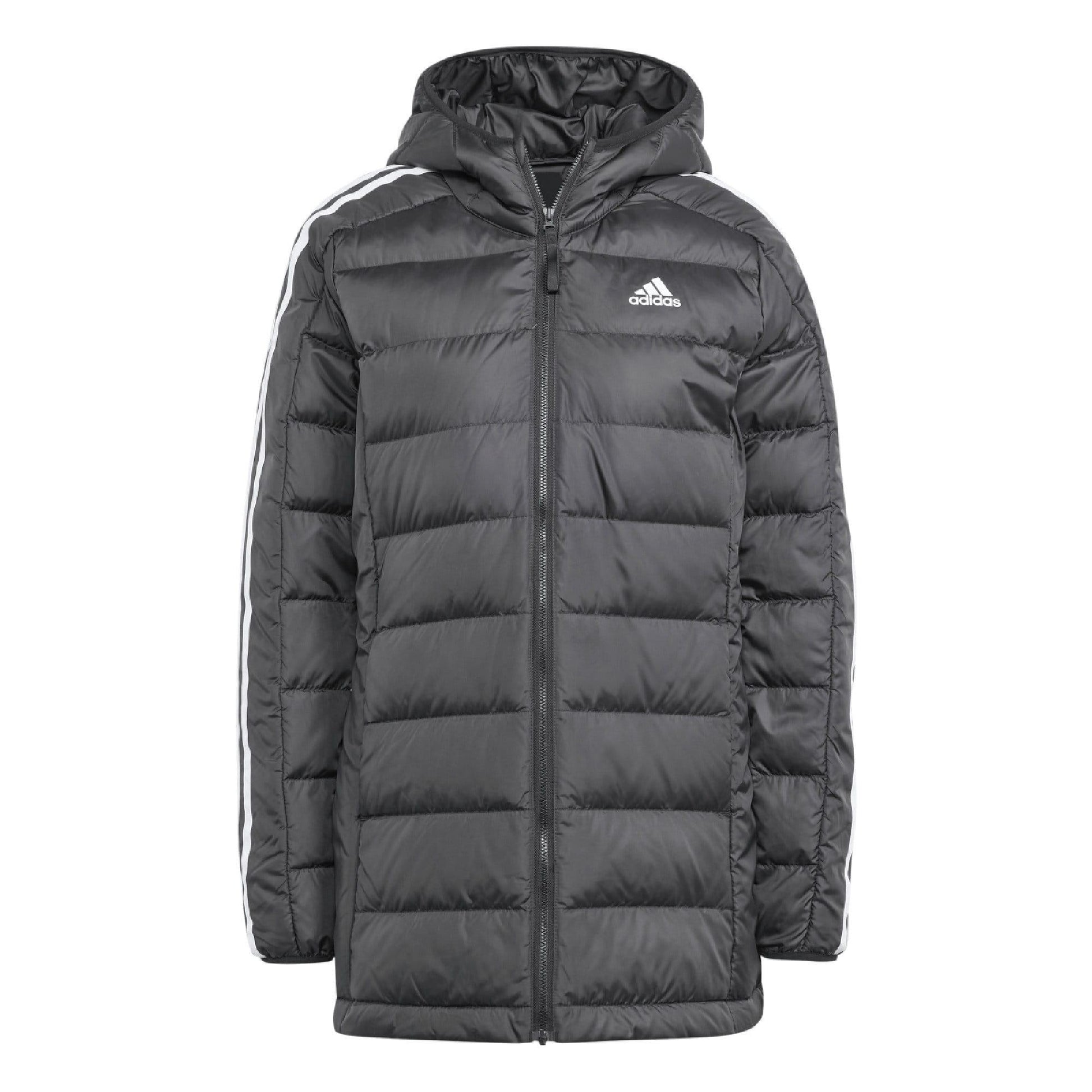 Black - Lifestyle - Adidas Womens-Ladies Essentials 3 Stripes Parka