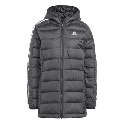 Black - Lifestyle - Adidas Womens-Ladies Essentials 3 Stripes Parka