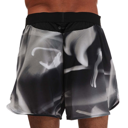 Grey - Back - Adidas Mens Designed For Training HIIT All-Over Print Shorts