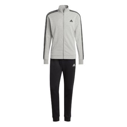 Grey - Pack Shot - Adidas Mens 3 Stripes French Terry Tracksuit