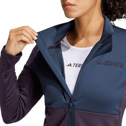 Black - Side - Adidas Womens-Ladies Terrex Multi Full Zip Fleece Jacket