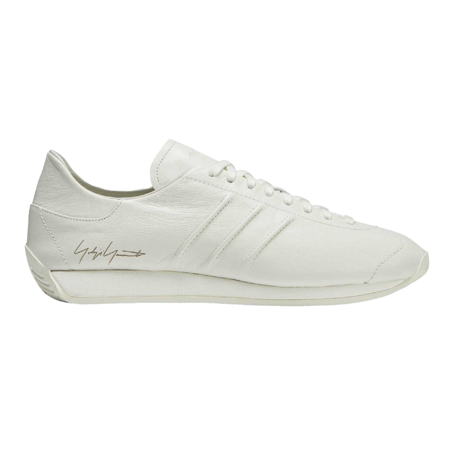 Off White - Side - Y-3 Mens Country Leather Trainers