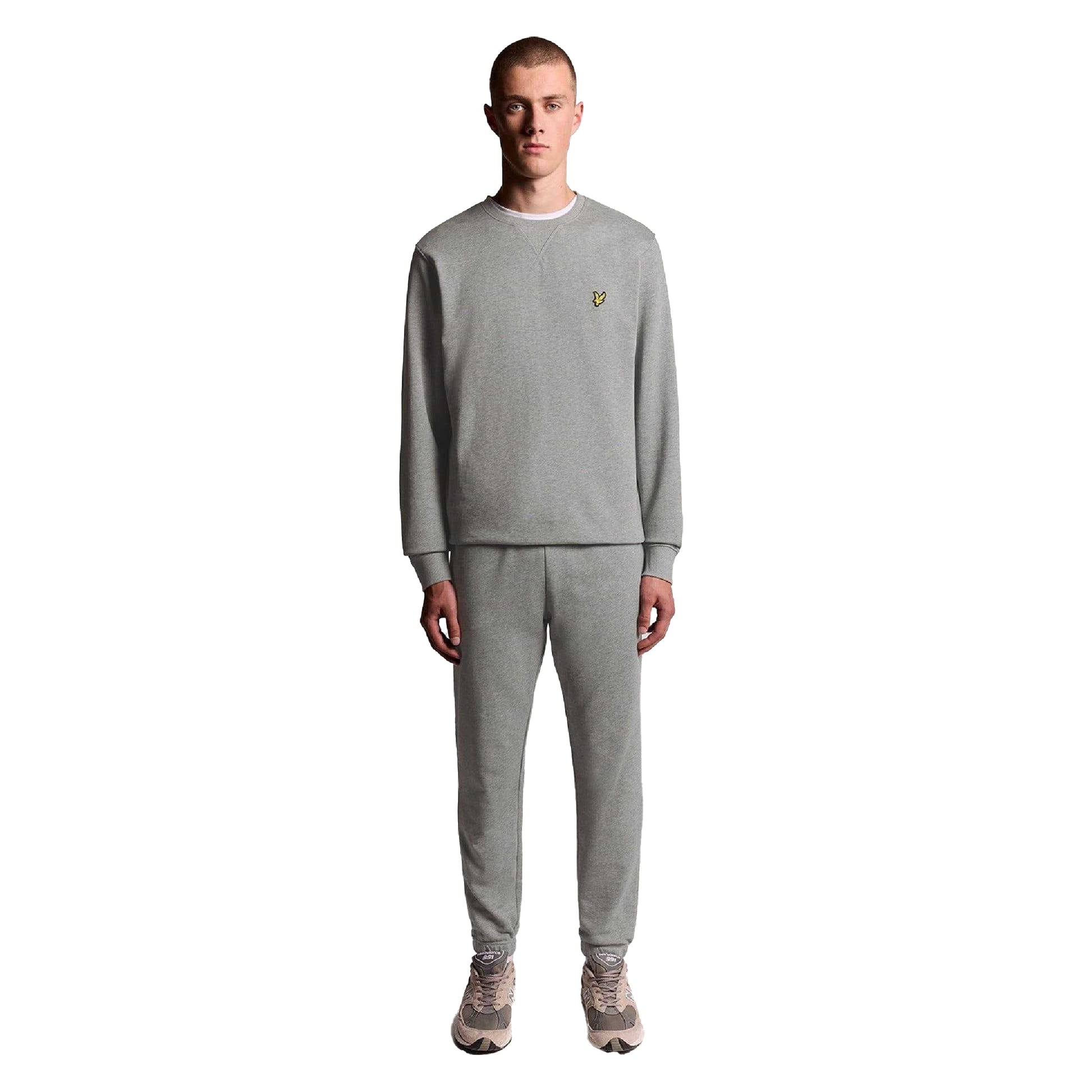 Grey - Side - Lyle & Scott Mens Slim Jogging Bottoms