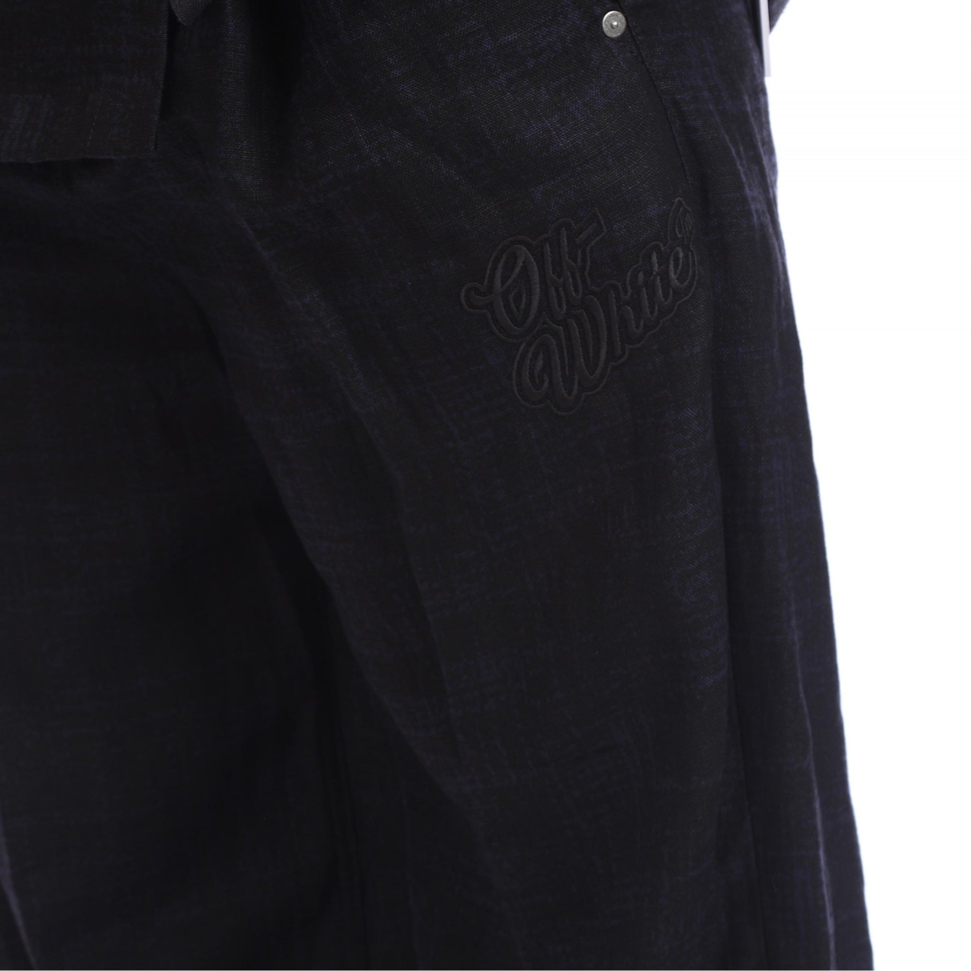 Black - Side - Off White Mens 90s Tapered Leg Jogging Bottoms