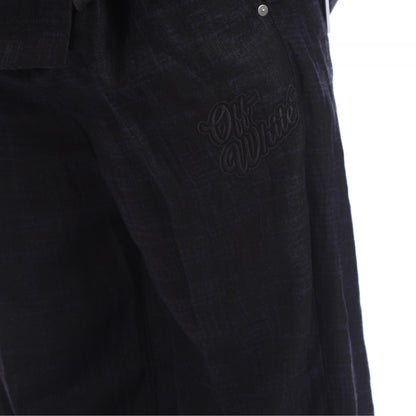 Black - Side - Off White Mens 90s Tapered Leg Jogging Bottoms