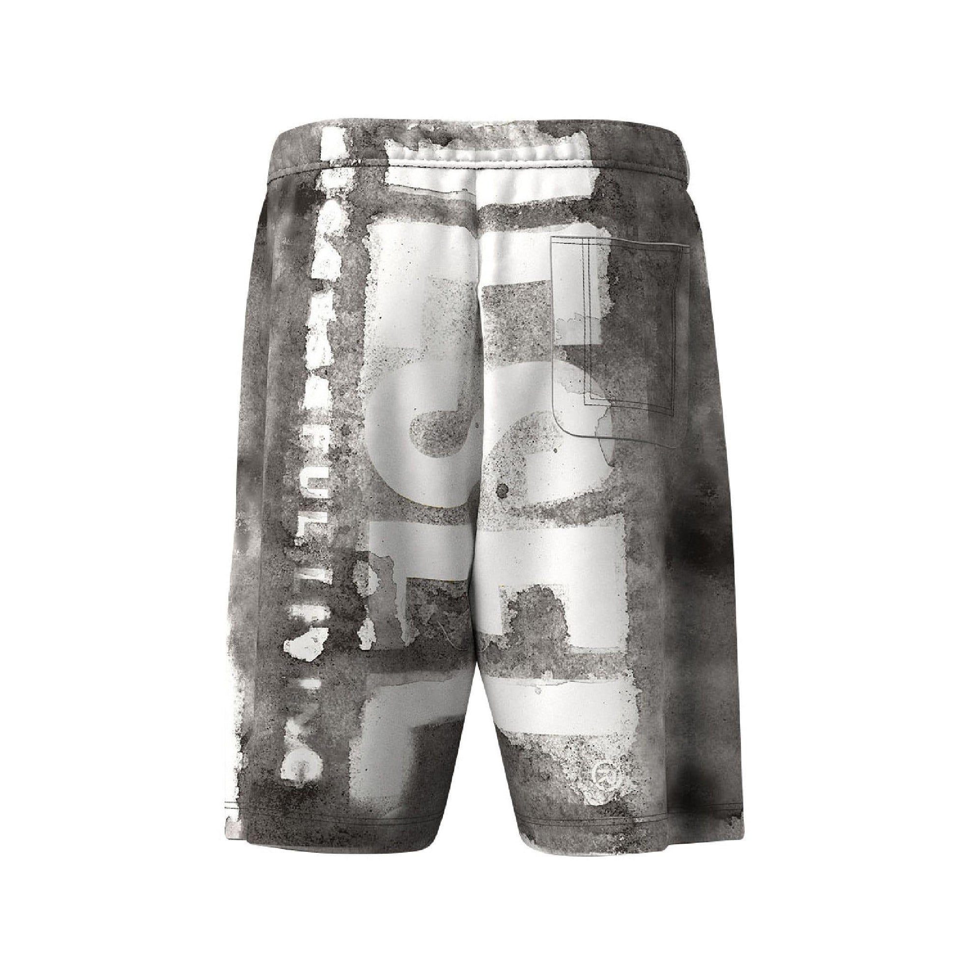 Grey - Back - Diesel Mens P-Marshy Logo Shorts