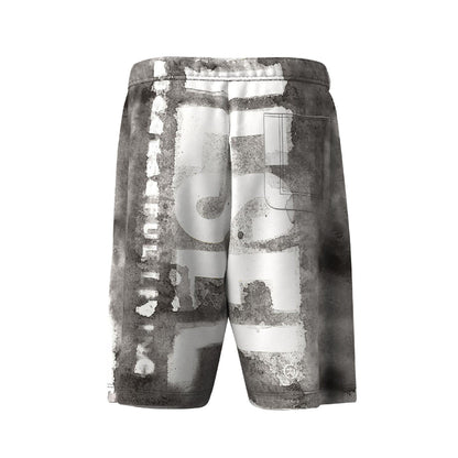 Grey - Back - Diesel Mens P-Marshy Logo Shorts