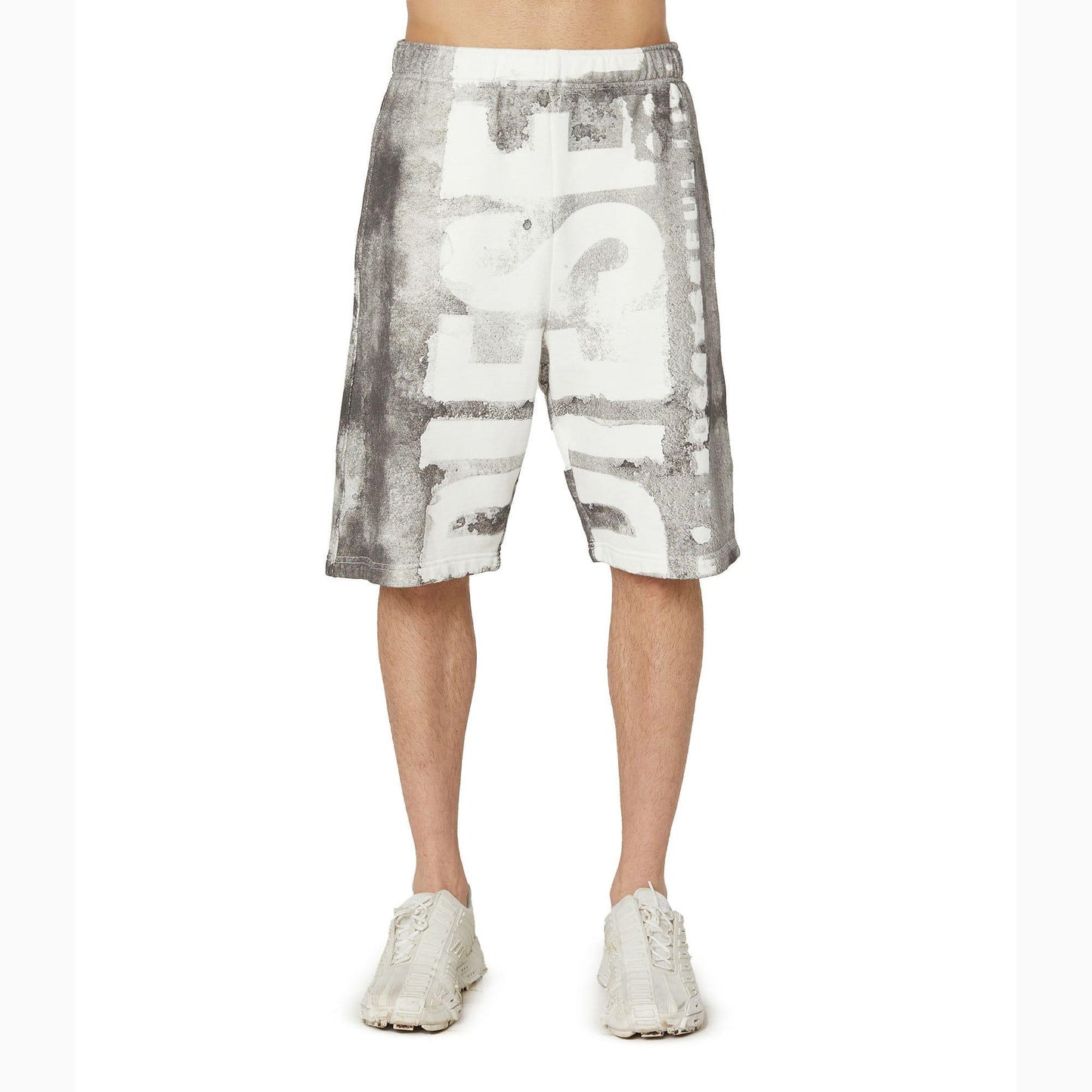 Grey - Side - Diesel Mens P-Marshy Logo Shorts