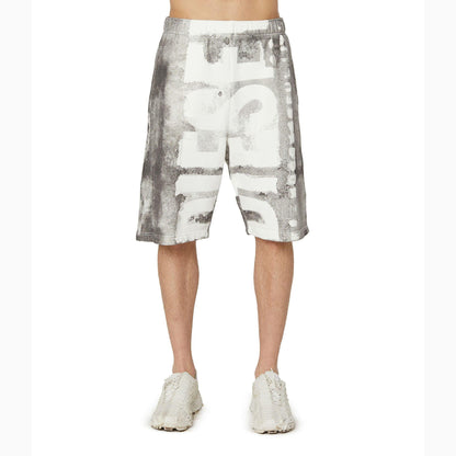 Grey - Side - Diesel Mens P-Marshy Logo Shorts