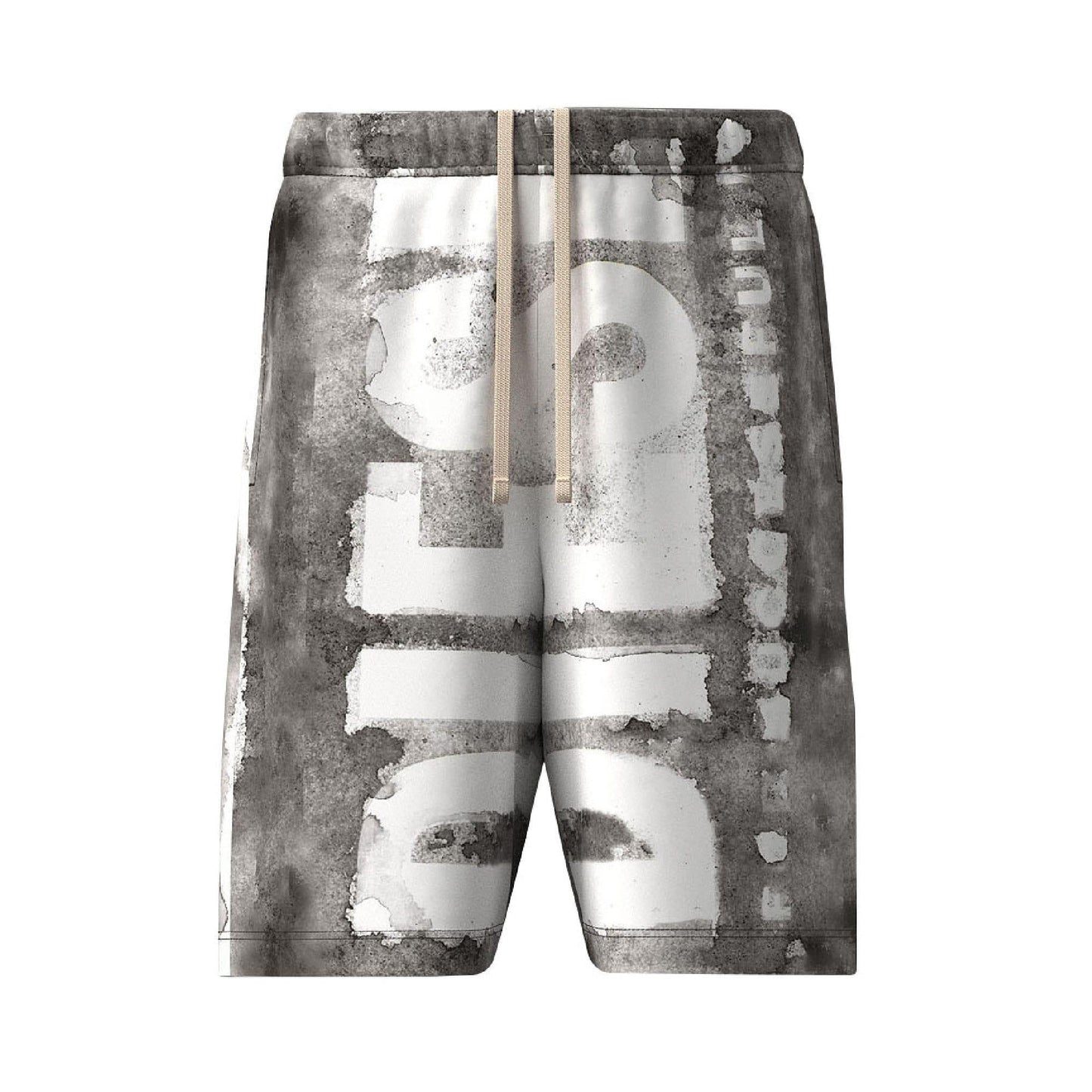Grey - Front - Diesel Mens P-Marshy Logo Shorts