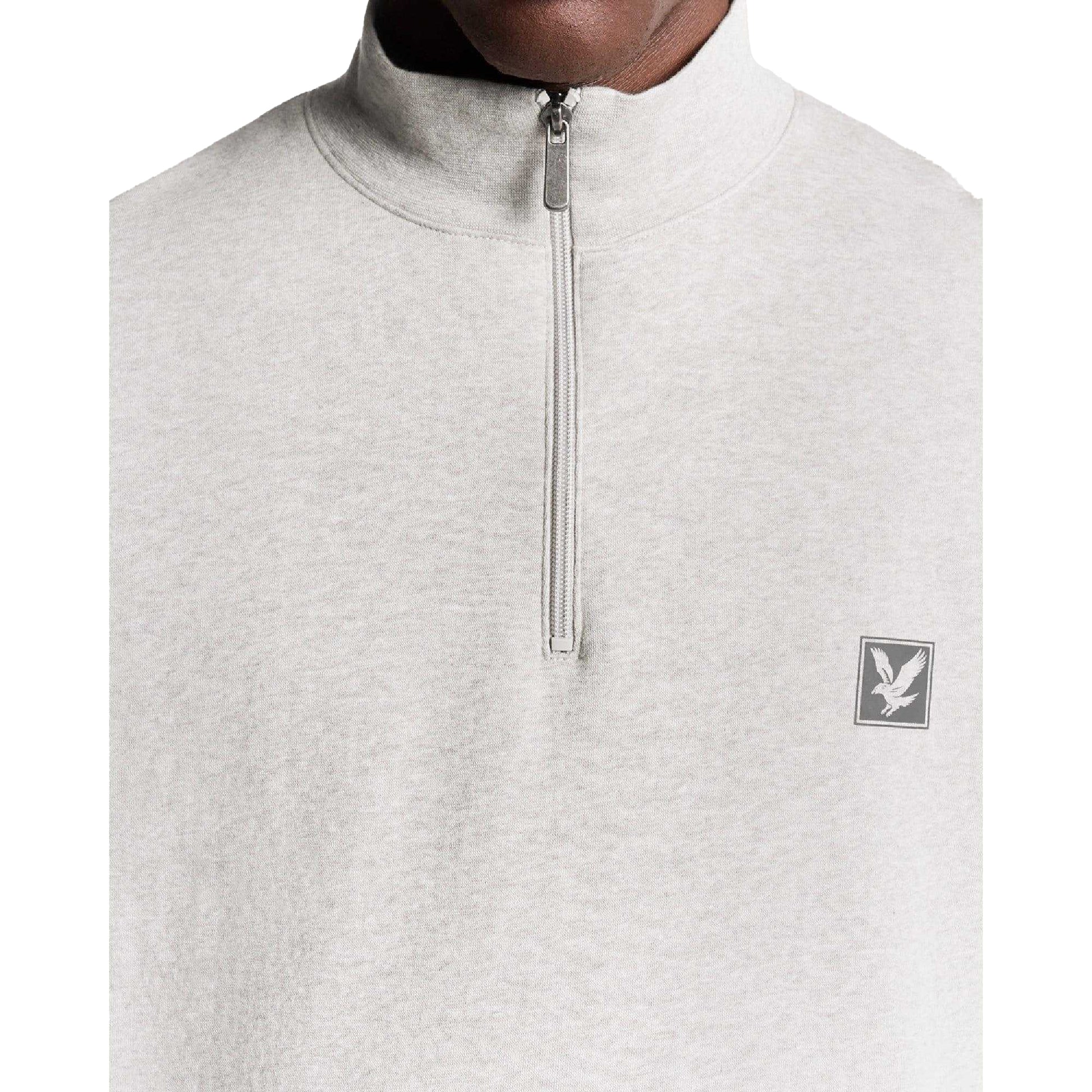 Beige - Side - Lyle & Scott Mens Quarter Zip Sweatshirt
