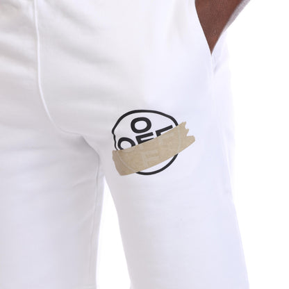 White - Side - Off White Mens Arrow Taped Shorts