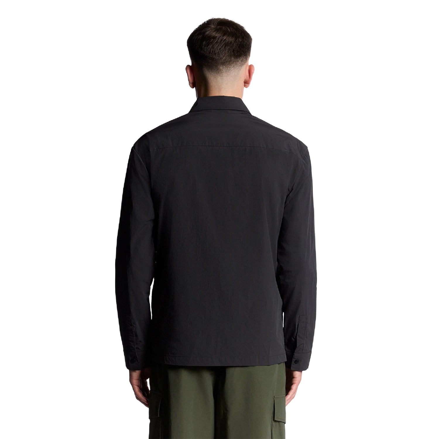 Black - Back - Lyle & Scott Mens Crinkle Oversized Shirt