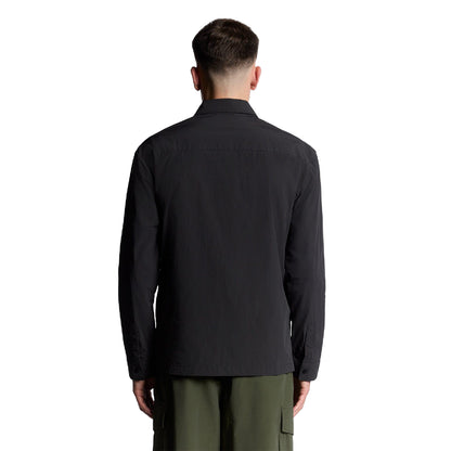 Black - Back - Lyle & Scott Mens Crinkle Oversized Shirt