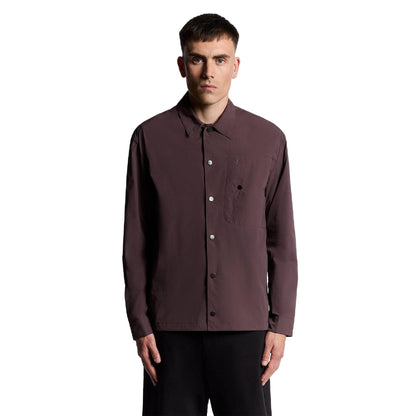 Brown - Front - Lyle & Scott Mens Crinkle Oversized Shirt