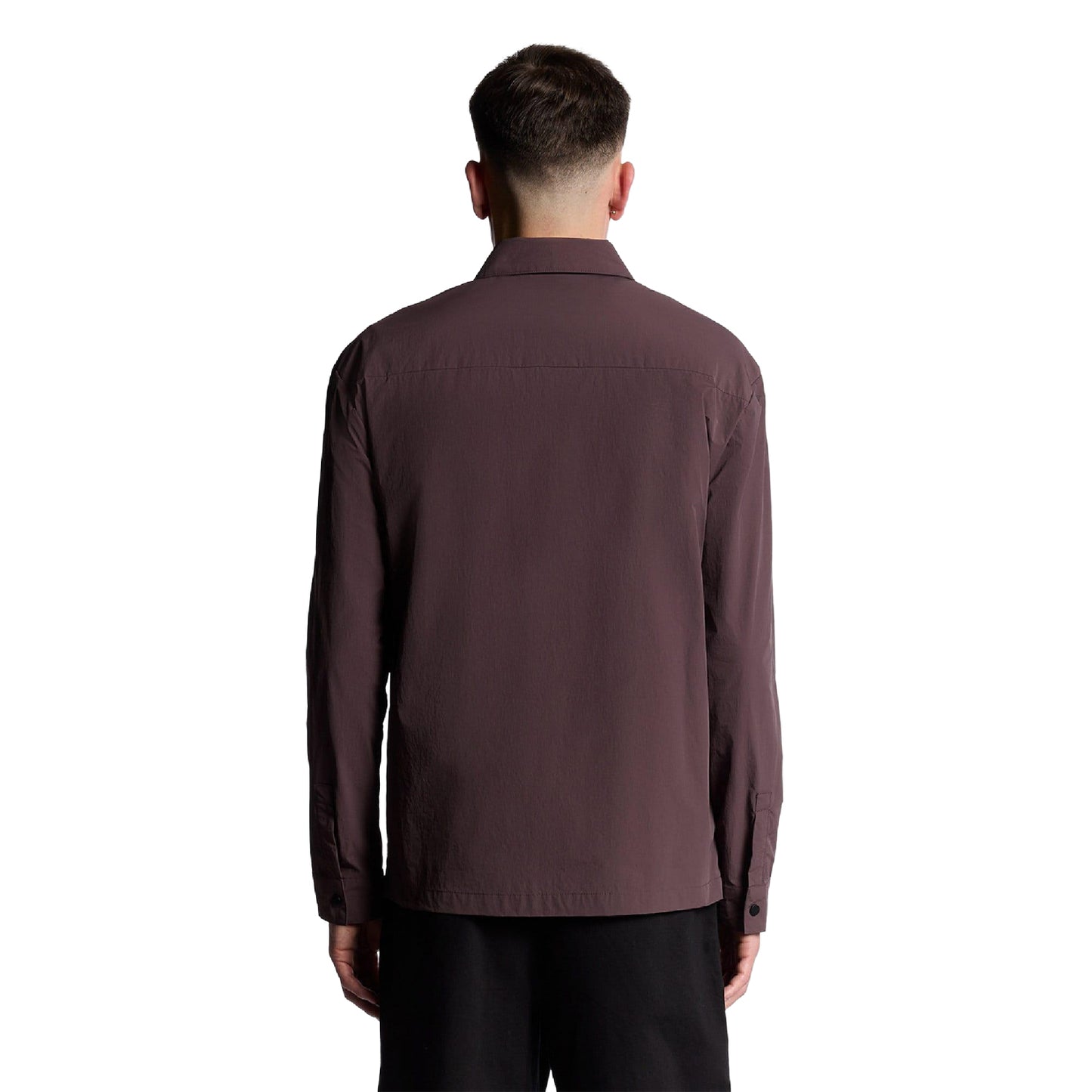 Brown - Back - Lyle & Scott Mens Crinkle Oversized Shirt