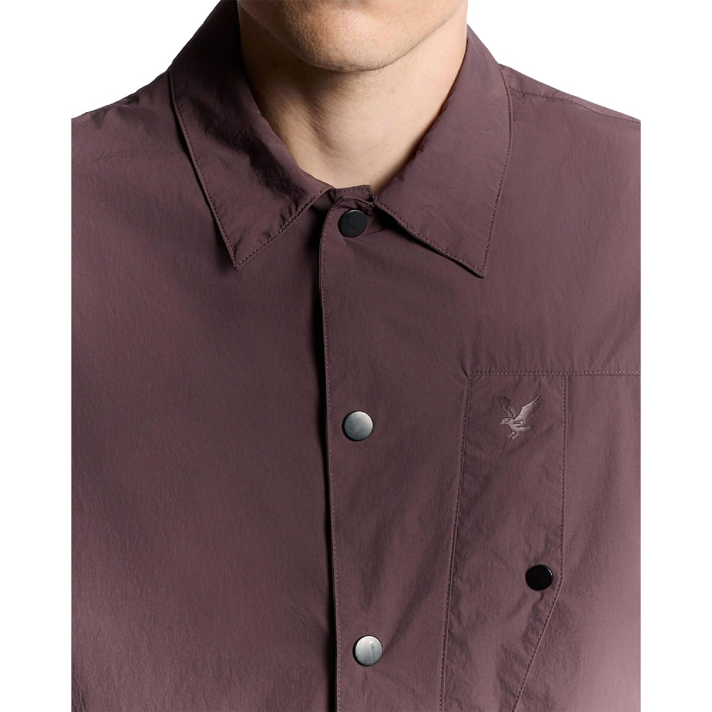 Brown - Side - Lyle & Scott Mens Crinkle Oversized Shirt
